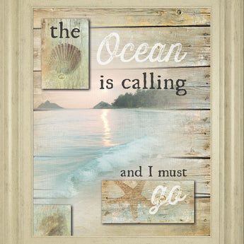 The Ocean Is Calling By Marla Rae - Framed Print Wall Art - Pearl Silver