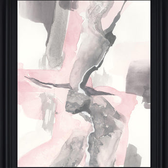Blush Drift - 28" x 34" Framed Wall Art - Gray