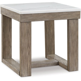 Loyaska - Square End Table - Brown / Ivory