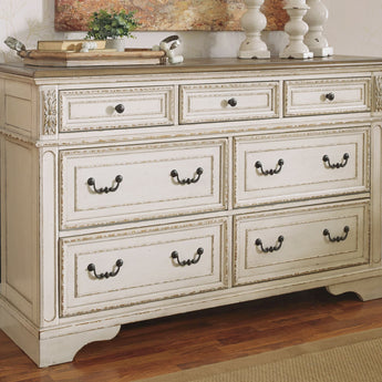 Realyn - Dresser - 7-drawer - White / Brown / Beige