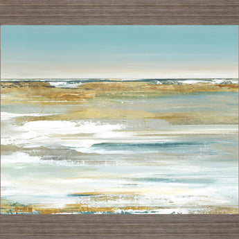 Golden Dusk - 28" x 34" Framed Wall Art - Light Blue
