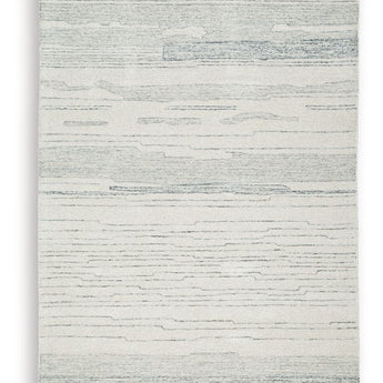 Genemost - 5' x 7' Rug - Ivory / Blue