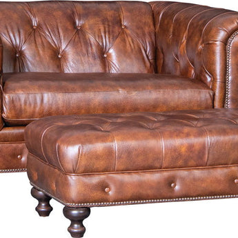 Mayo 8888 Series Traditional Leather Chair and a Half with Rolled Arms