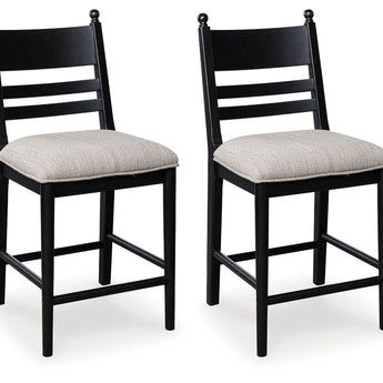 Greddinton - Upholstered Barstool (Set of 2) - Black