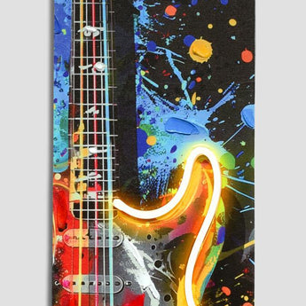 Electric Burst Groove - 8" x 31" Framed Wall Art - Blue
