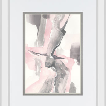 Blushing Grey I By Chris Paschke Mirrored Frame - Pink