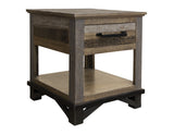 Loft End Table Two Tone Gray / Brown - End Tables at Quality Home Furniture Mesquite