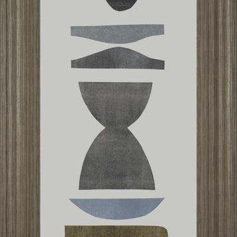 18x42 Neutral Totems VI By Rob Delamater - Dark Gray