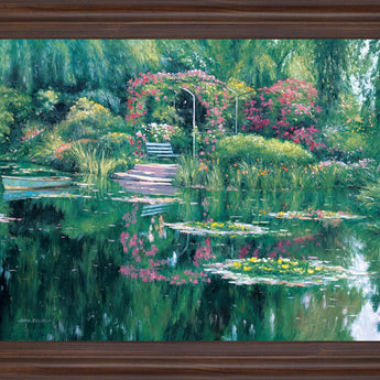 Floral Oasis Retreat - 28" x 34" Framed Wall Art - Green