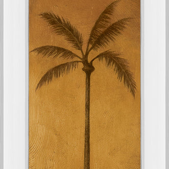 Golden Palm I By Jordan Grey - Mirror Framed Print Wall Art - Light Brown
