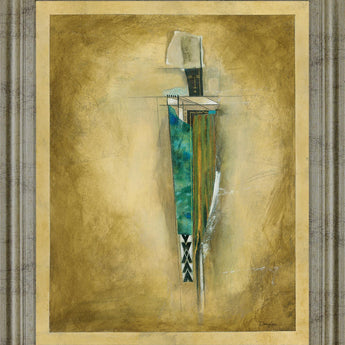 Golden Echo - 28" x 34" Framed Wall Art - Gold