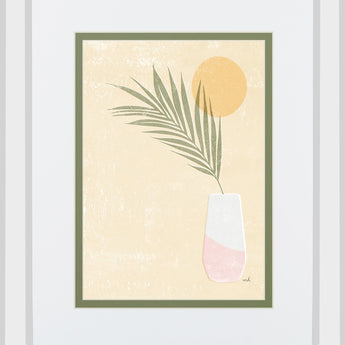 Sun Palm II Blush By Moira Hershey Mirrored Frame - Beige
