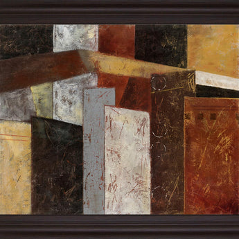 Rustic Geometry - 28" x 34" Framed Wall Art - Dark Brown