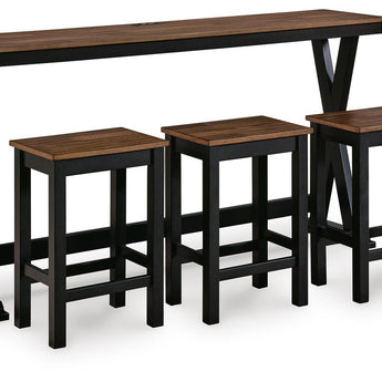 Wildenauer - Rectangular Dining Room Counter Table Set (Set of 4) - Brown / Black
