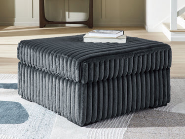 Midnight-Madness - Oversized Accent Ottoman - Gunmetal