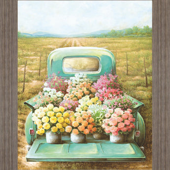 Meadow Harvest Retreat - 28" x 34" Framed Wall Art - Green