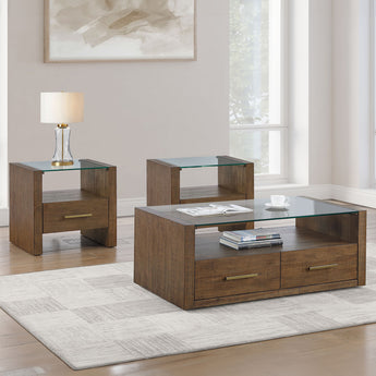Garland - Juego de mesa de 3 piezas, tapa de cristal