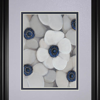 34x40 White Anemone I By Tim OToole - Dark Gray