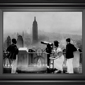 Manhattan, View From Radio City Music Hall, 1935 By The Chelsea Collection - Framed Print Wall Art - Dark Gray