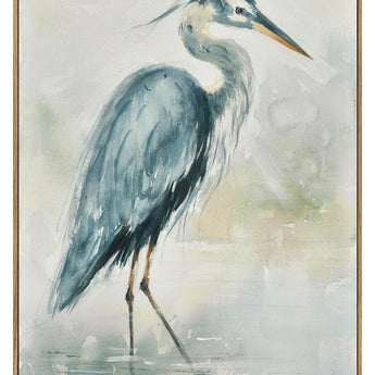 Azure Wading Grace - 39" x 24" Framed Wall Art - Beige