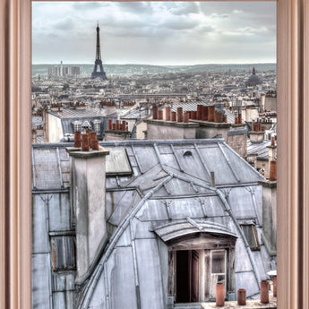 Dreamy Skyline - 28" x 34" Framed Wall Art - Gray