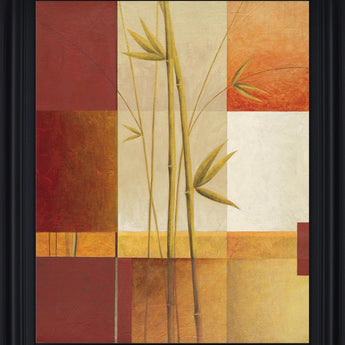 Autumn Bamboo Fusion - 28" x 34" Framed Wall Art - Orange