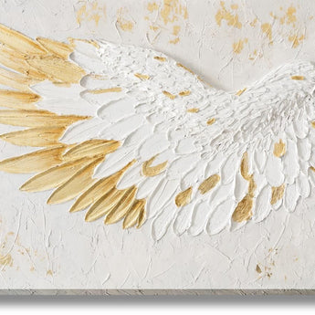 Gilded Uplift - 35" x 47" Framed Wall Art - White