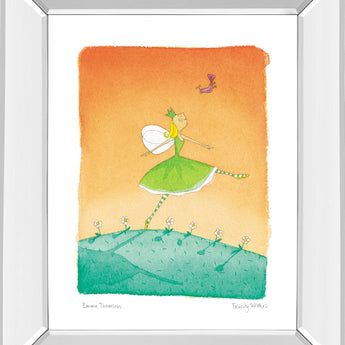 Felicity Wishes IV By Emma Thomson - Mirror Framed Print Wall Art - Orange