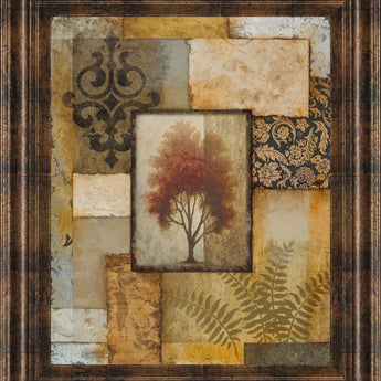 Red Tree Patch - Framed Print Wall Art - Gold