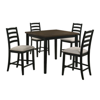 Tulane - 5 Piece Dining Set (Counter Table & 4 Counter Chairs) - Oak & Black