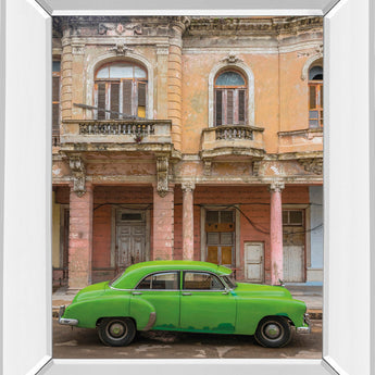 Classic Havana By Alan Copson - Mirror Framed Print Wall Art - Beige