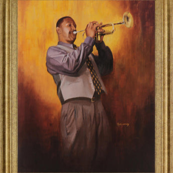 Brass Serenade - 28" x 34" Framed Wall Art - Dark Brown