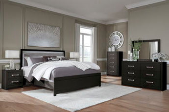Maeling - Queen Upholstered Panel Headboard - Black / Gray