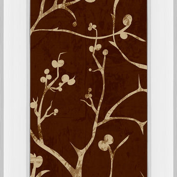 Branching Out I By Diane Stimson - Mirror Framed Print Wall Art - Dark Brown