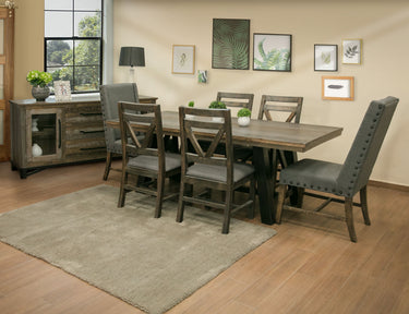 Loft Upholstered Chair (Set of 2) Two Tone Gray / Brown - detail