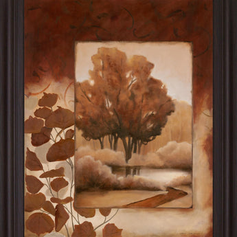Copper Serenity - 28" x 34" Framed Wall Art - Dark Brown