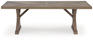 Laguna Heights - Mesa de comedor rectangular con opción de sombrilla - Beige