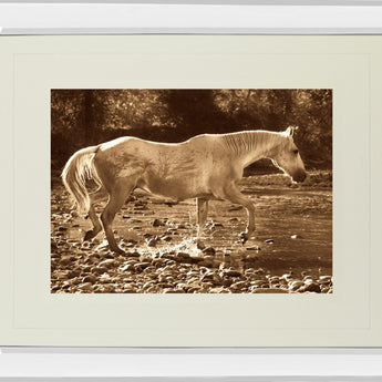 The Crossing By Wendy Caro - Mirror Framed Print Wall Art - Light Brown
