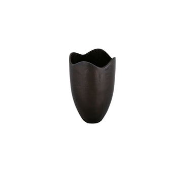 Athena - Cast Aluminum Vase - Blackened Bronze / Brown