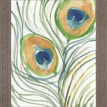 Peacock Abstract I By Samuel Dixon - White