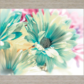Aqua Petal Dream - 28" x 34" Framed Wall Art - Light Blue
