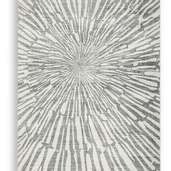 Verland - 5' x 7' Washable Rug - Gray / White