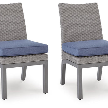 Half Moon Beach - Side Chair With Cushion (Set of 2) - Blue / Gray