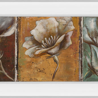 The Three Poppies I By Patricia Pinto - Mirror Framed Print Wall Art - Dark Brown
