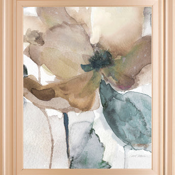Watercolor Poppy I By Carol Robinson - Framed Print Wall Art - Beige