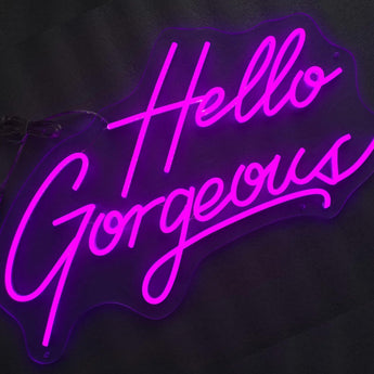 Neon Hello Gorgeous - Purple