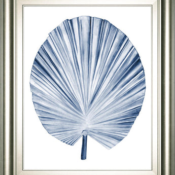 22x26 Indigo Tropical Leaves IV By Megan Meagher - Blue