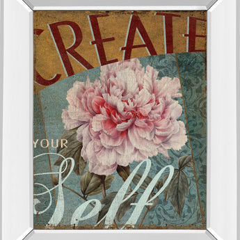 Create Yourself By Kelly Donovan - Mirror Framed Print Wall Art - Dark Gray
