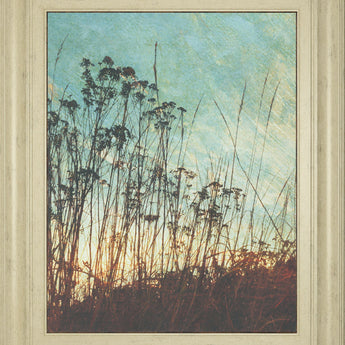 Wild Grass By Amy Melious - Framed Print Wall Art - Light Blue