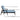 3 Piece Outdoor Patio Lounge Set, 2 Chaise & 1 End Table With Modern Tapered Feet, Pneumatic Adjustable Backrest, Wheels, Sunbrella Cushion - Ember Black / Blue